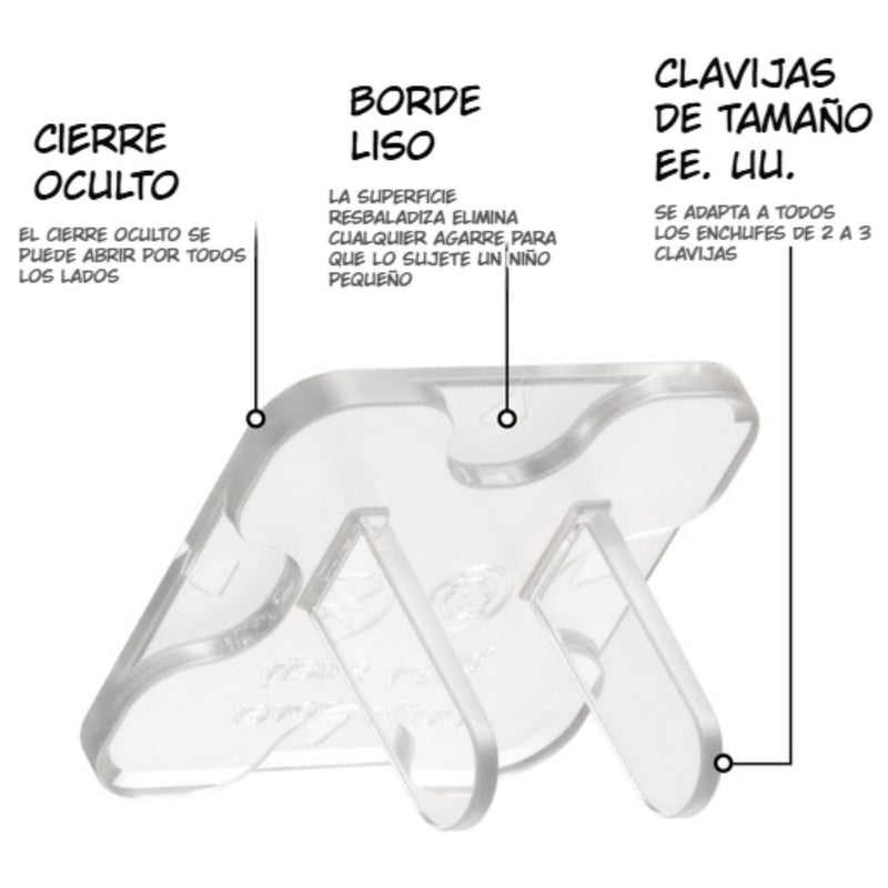 Protectores de tomacorrientes Enchufes Transparentes para Niños (Pack de 50 Piezas). Tapones de Seguridad Infantil para Tomas Eléctricas.