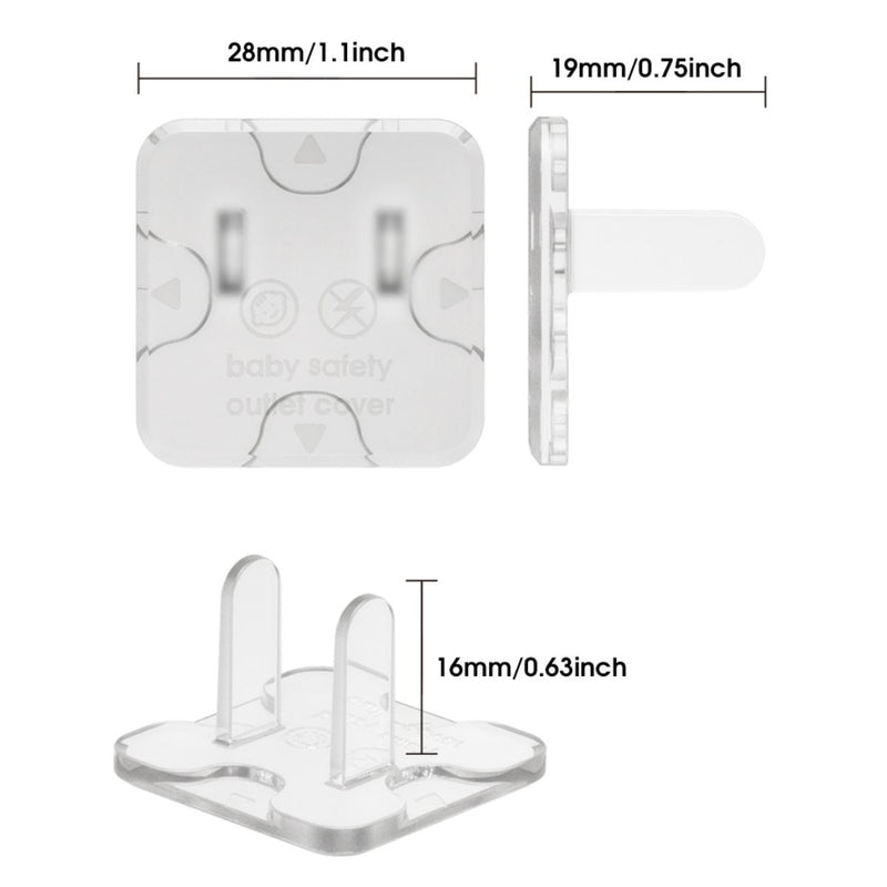Protectores de tomacorrientes Enchufes Transparentes para Niños (Pack de 50 Piezas). Tapones de Seguridad Infantil para Tomas Eléctricas.
