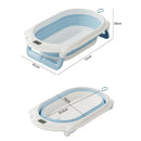 Tina Plegable para Bebé con Termómetro Digital y Cojín Antideslizante. Bañera Infantil Portátil Azul.