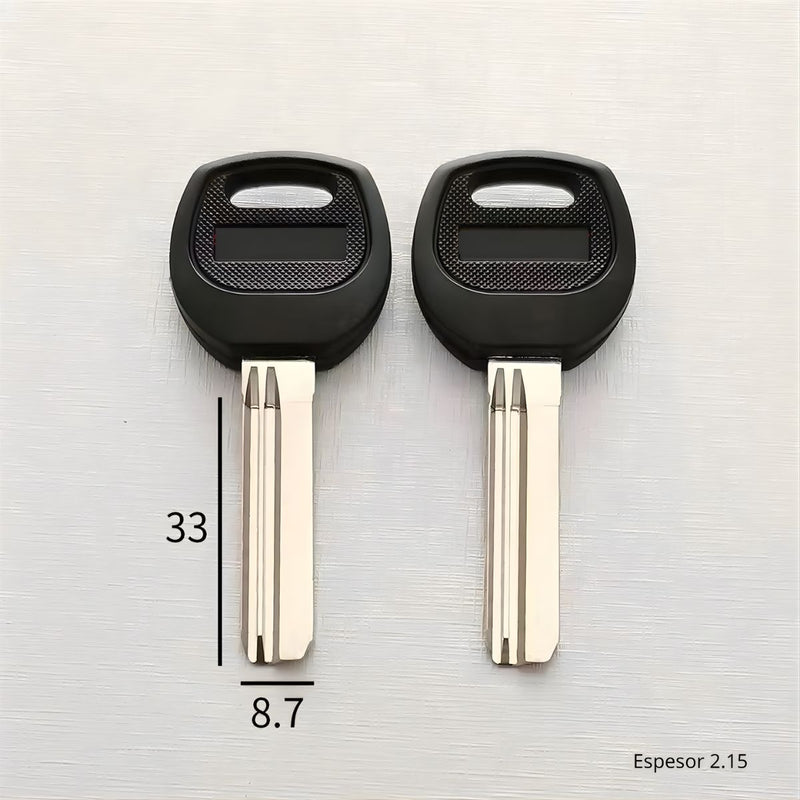 Llave en Blanco larga con Cabeza Plástica Reforzada. Ideal para copia o duplicado de Cerraduras de Seguridad. Derecha