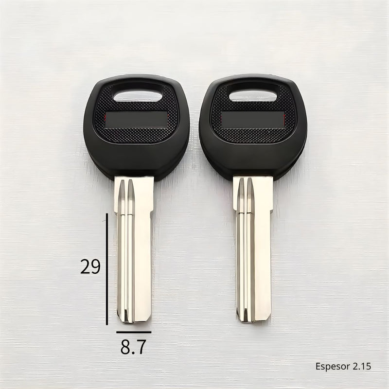 Llave en Blanco corta con Cabeza Plástica Reforzada. Ideal para copia o duplicado de Cerraduras de Seguridad. Derecha