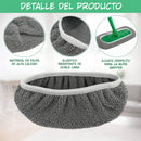 Funda de Microfibra Reutilizable para Mopa o Trapeador. Repuesto Lavable de Alta Absorción. Color Gris. Tamaño Pequeño 25.3×11.5cm.