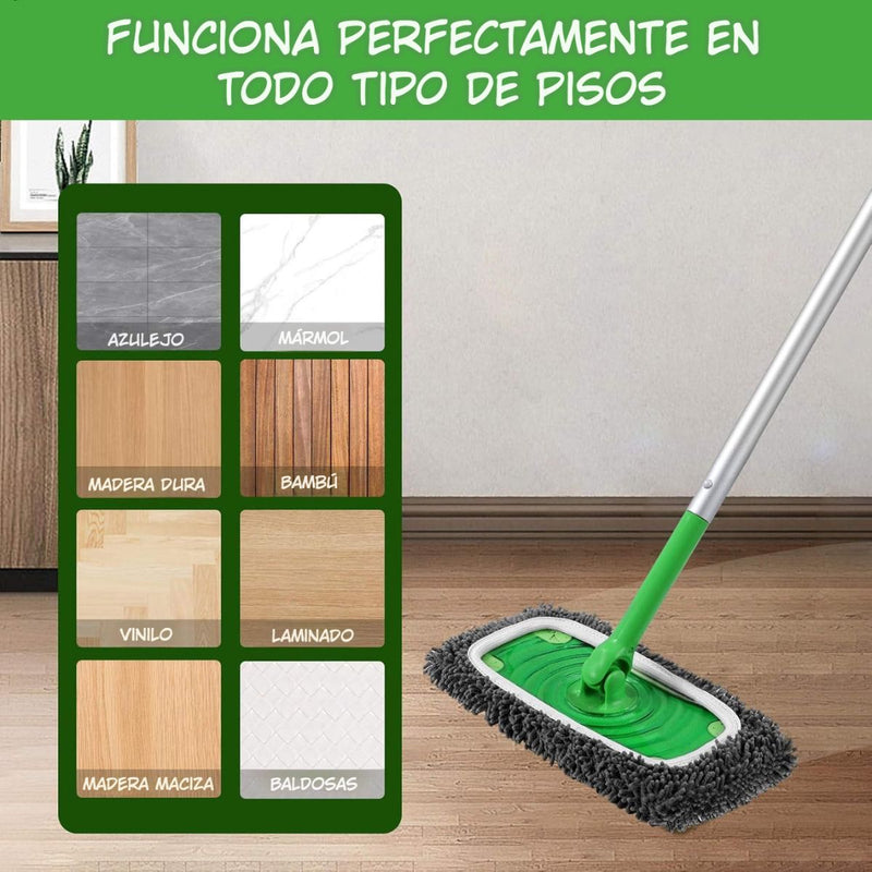 Funda de Microfibra Reutilizable para Mopa o Trapeador. Repuesto Lavable de Alta Absorción. Color Gris. Tamaño grande 45.3×11.5cm.