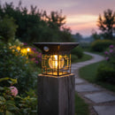 Lámpara Solar Decorativa con Sensor de Movimiento 1200 mAh. Foco LED con Panel Solar. Luz Cálida para Jardín o Pared Exterior.