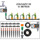 Temporizador de Riego Automático Digital con Pantalla LCD. Set de 10 Metros para Jardín o Terraza. Sistema Programable de Irrigación.