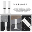 Patas Ajustables para Muebles 8–12cm. Soporte Metálico Reforzado para Sofás, Mesas o Gabinetes. Fáciles de Instalar y Nivelar. Color blanco.
