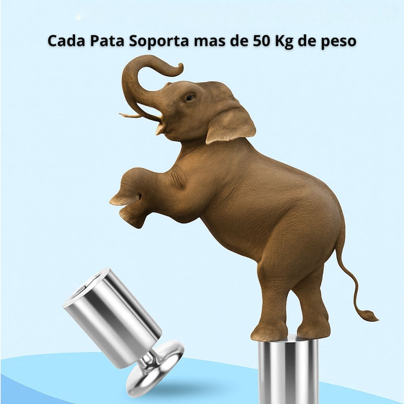 Patas De Muebles niveladores Ajustables De Acero Inoxidable 10 Cm (3.9”) Pie Para Sofás, Camas, Muebles De Cocina Y Armarios. Color Plateado. Incluye Tornillos. (1 und)