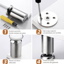 Patas De Muebles niveladores Ajustables De Acero Inoxidable 10 Cm (3.9”) Pie Para Sofás, Camas, Muebles De Cocina Y Armarios. Color Plateado. Incluye Tornillos. (1 und)