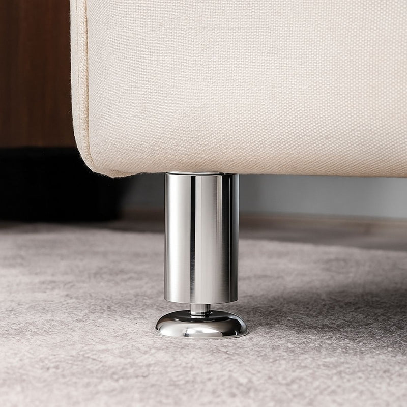 Patas De Muebles niveladores Ajustables De Acero Inoxidable 10 Cm (3.9”) Pie Para Sofás, Camas, Muebles De Cocina Y Armarios. Color Plateado. Incluye Tornillos. (1 und)