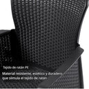 Sillas Y Mesa De Exterior Con Cojines De Polietileno PE Ratán Sintético. Muebles De Exterior Para Terraza, Balcón Y Jardín (Set de 2 Sillas + Mesa de centro). Viene desarmado