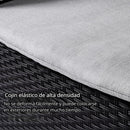 Sillas Y Mesa De Exterior Con Cojines De Polietileno PE Ratán Sintético. Muebles De Exterior Para Terraza, Balcón Y Jardín (Set de 2 Sillas + Mesa de centro). Viene desarmado