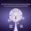 Esterilizador De Cepillo De Dientes Con Luz UVC+UVA De 5V. Soporte de Pared para Cepillo De Plástico ABS Con Secado Automático Y Sensor Infrarrojo.