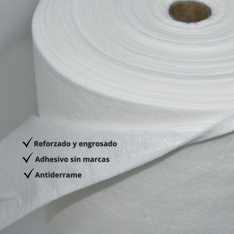 Rollo plastico Protector De Piso autoadhesivo acolchado Antiderrame Color Blanco Rollo De 39.4x 984.3" (1x25m) De PE. Lana Sintética Antideslizante Y Autoadhesiva.