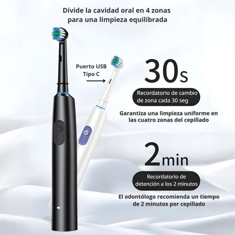 Cepillo De Dientes Eléctrico Recargable Con 5 Modos De Limpieza Y Temp