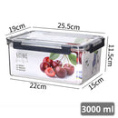 Recipiente Hermético De Almacenamiento Apilable De 3 Litros De PET Grado Alimenticio. Vasija De Comida Para Microondas Y Refrigerador. Caja De Almacenamiento Sellada.