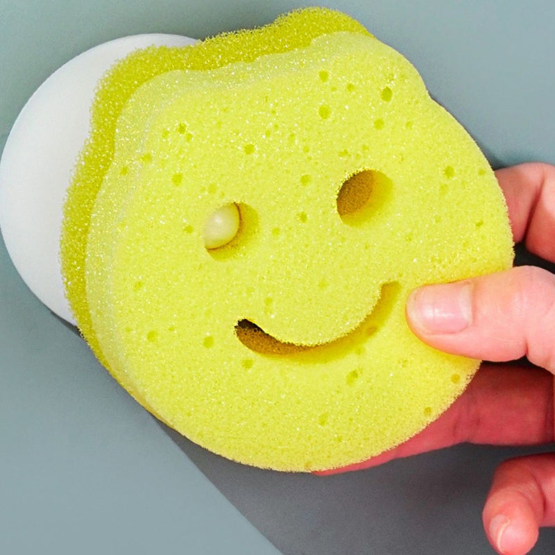 Esponjas De Limpieza Multiusos De Imitación Lufa Y Esponja De Algas. 9.8×9.8×3.9cm Esponjas De Fregar Para Cocina Y Vajilla Firmes en agua fría Y Suaves en Agua Tibia (3 Unds)