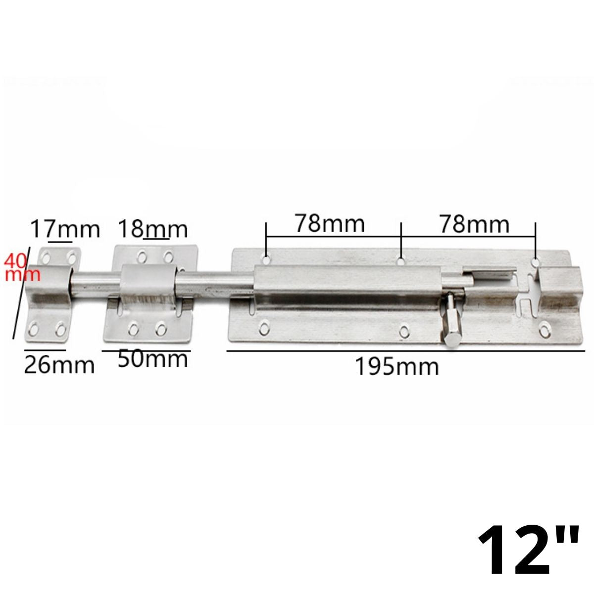 Pasador Picaporte Galvanizado Tipo Perno De 12” (30.5Cm). Cerrojo De Seguridad De Acero Inoxidable Reforzado Anticorrosivo Para Puertas Y Portones
