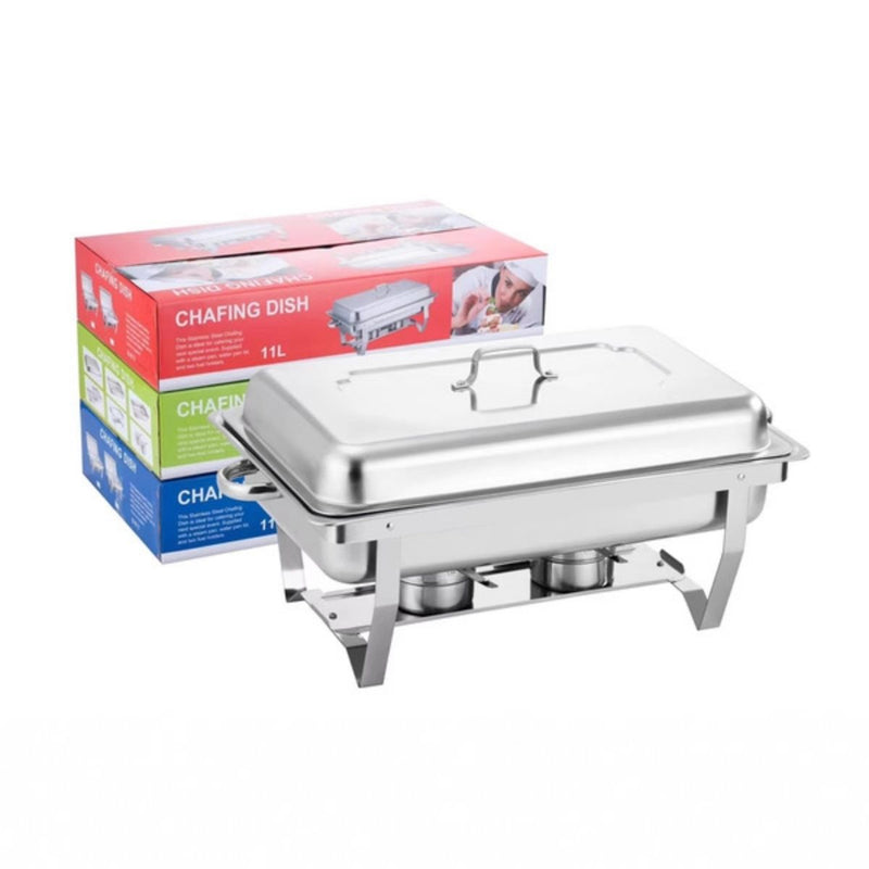 Chafing Dish Rectangular De Acero Inoxidable De Un Compartimiento Calentamiento Por Alcohol Para Hoteles, Restaurantes, Buffets, Catering.