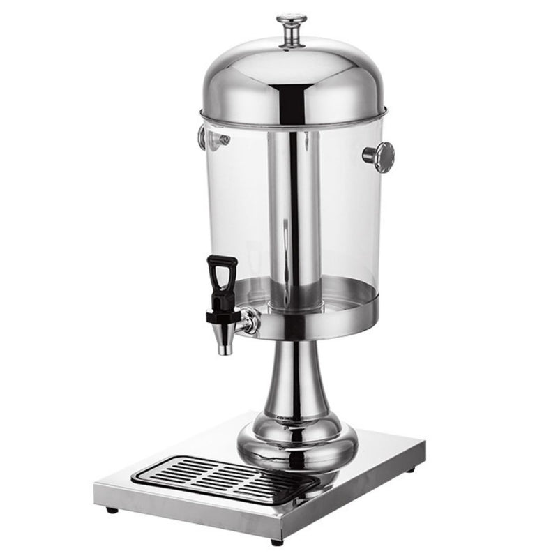 Dispensador De Jugos De 8L (2 Gal)  De Una Sola Boca De Acero Inoxidable Con Grifo Antigoteo Ideal Para Buffets, Restasurantes, Hoteles Y Catering