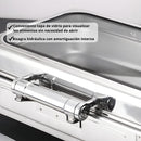 Chafing Dish Rectangular De Acero Inoxidable Con Tapa  De Vidrio hidraulica cierre suave 22x16x11" De 2 Compartimientos Calentamiento Por Alcohol Para Hoteles, Restaurantes, Buffets, Catering.