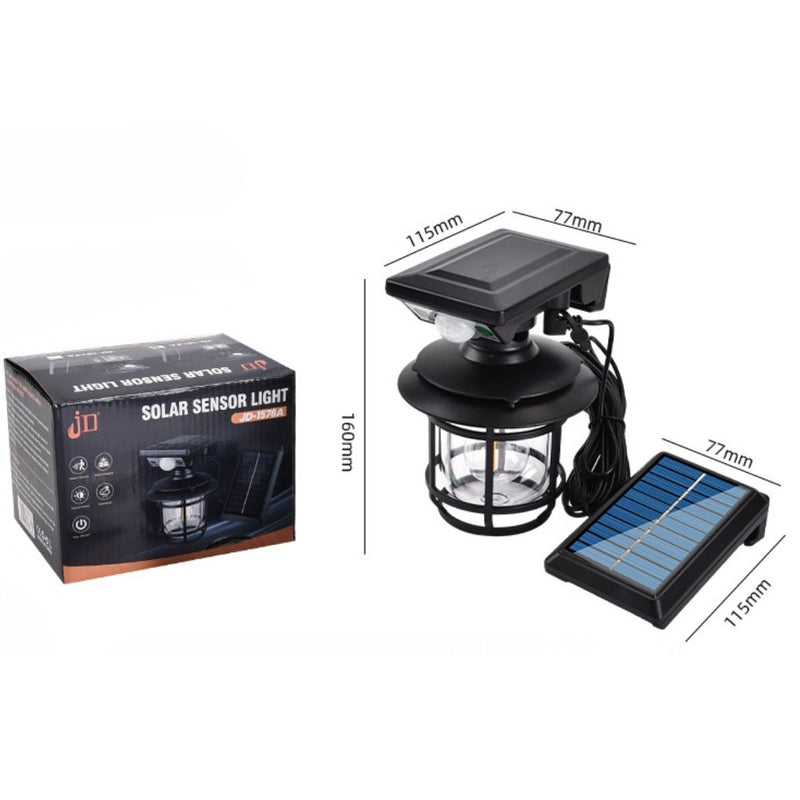 Lámpara Solar LED Y Tungsteno Con Sensor De Movimiento IP65 Impermeable De 2400mAh Para Exteriores.