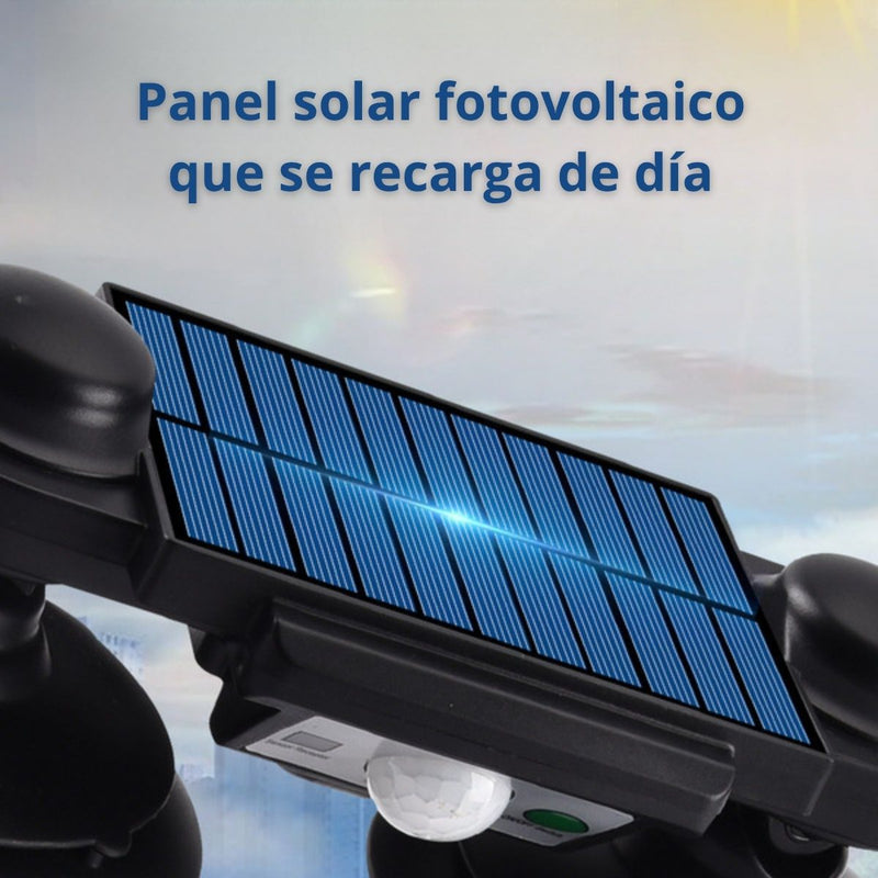 Lámpara Solar LED Doble Luz 192 COB Con Control Remoto, Sensor De Movimiento Y Protección IP65 Para Exteriores