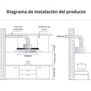 Campana Extractora Empotrable 27.5” (700mm) Motor De Cobre Succión 22m³/min, 390Pa, 110V, 60Hz. Extractor De Humo Y Grasa Para Cocina.