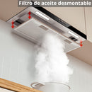 Campana Extractora Empotrable 27.5” (700mm) Motor De Cobre Succión 22m³/min, 390Pa, 110V, 60Hz. Extractor De Humo Y Grasa Para Cocina.