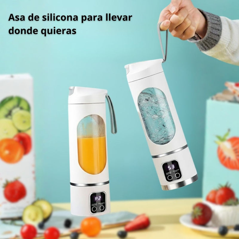 Licuadora Portátil Inalámbrica De 450ml De 50W, 7.4V Y 18000Rpm Con Cuchilla De Acero Inoxidable De 12 Hojas. Batidora Personal Para Jugos Y Smoothies. Color Blanco
