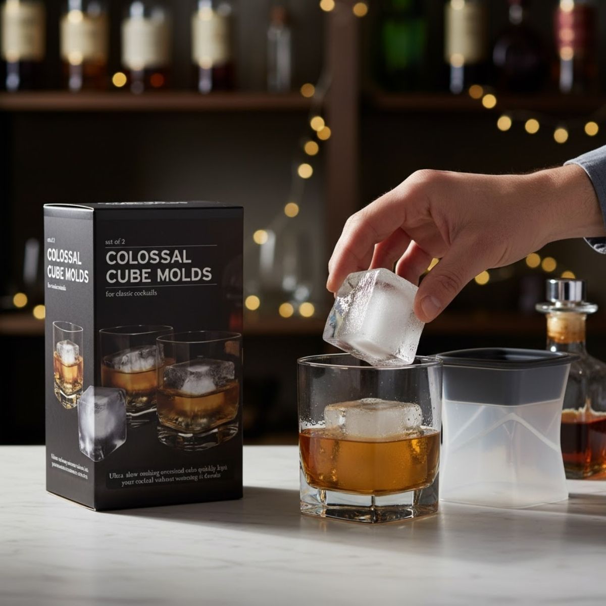 Molde Para Cubos Hielo De Silicona De Grado Alimenticio Libre De BPA. (2 Unds)