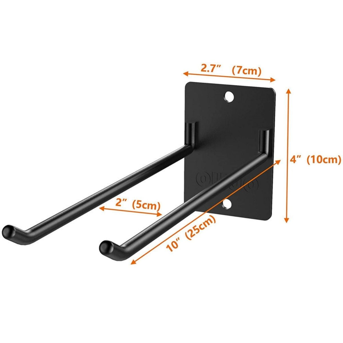 Gancho De Hierro Para Pared 10×2.7×4” (25×7cm×10cm) Para Herramientas De Jardín Y Garaje. Soporte para Colgar Bicicletas, Mangueras Y Escaleras. Colgador.(Set 4 Unds)