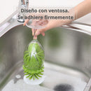 Cepillo Con Ventosa Para Fregar Vasos Y  Copas. Limpiador De Utensilios Con Chupón de 6.5x2.8” (16.5x7 Cm)
