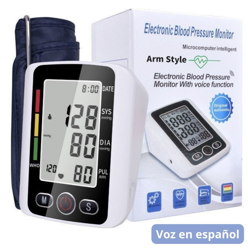 Monitor De Presión Arterial Electrónico De Brazo Con Voz En Español.Tensiómetro