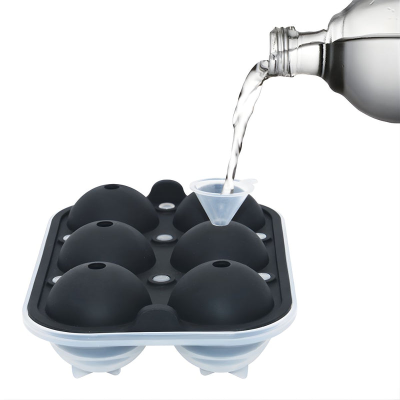 Molde De Silicona Para Hielo En Esferas Grandes De 4.5 Cm Con Embudo.