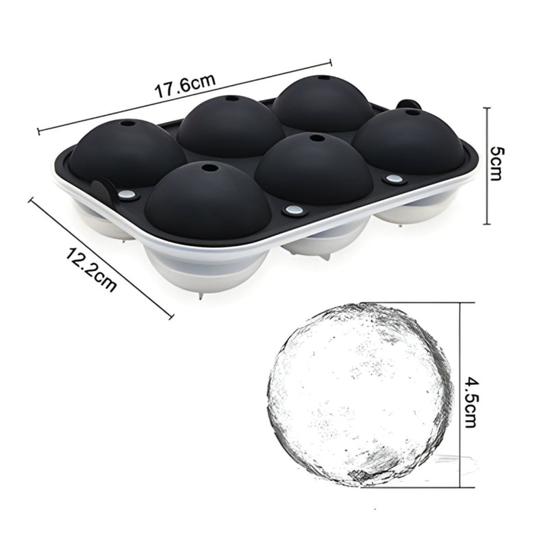 Molde De Silicona Para Hielo En Esferas Grandes De 4.5 Cm Con Embudo.