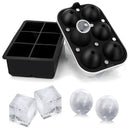 Moldes De Silicona Para Hielo En Cubos Y Esferas Grandes. Set De 2 Piezas.