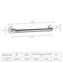 Barra de seguridad apoyo Inoxidable para Baño 124cm Antideslizante para Ducha, WC y Escaleras. Soporte.