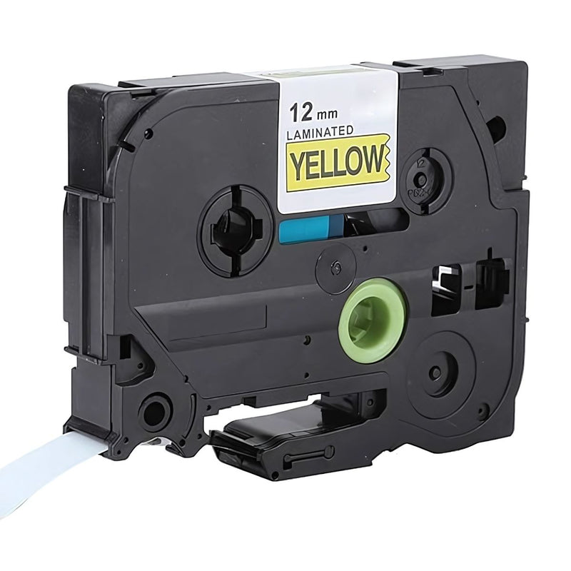 Cinta Brother de 12 mm Negro sobre Amarillo 1 pieza