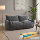 Sofá Moderno de 2 Puestos Empacado al Vacío con Espuma 32D Triturada (185x90x75cm). Color Gris.