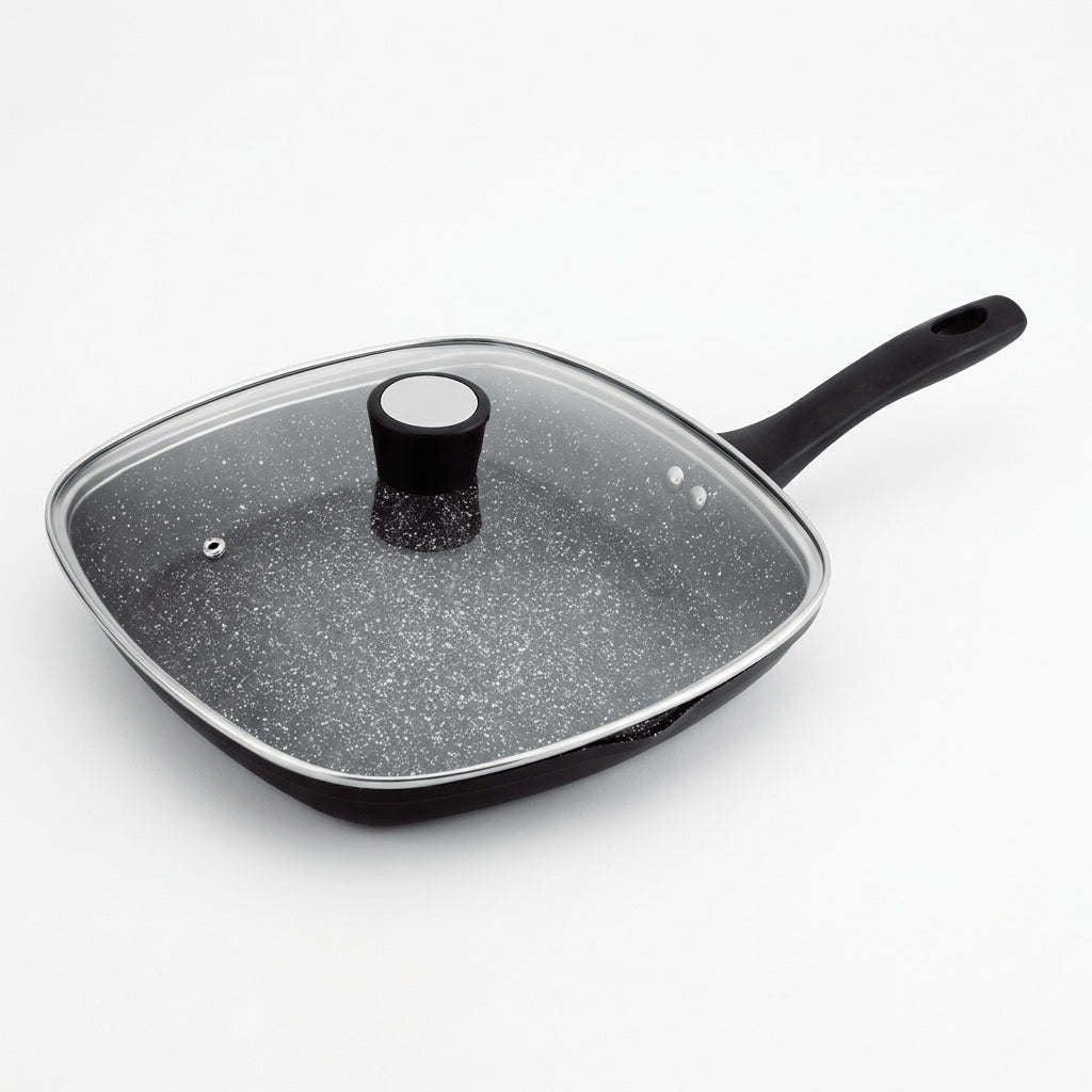 Sartén Cuadrado Antiadherente 100% libre de teflon Non Stick 28x28 cm de Aluminio Fundido con Recubrimiento Cerámico