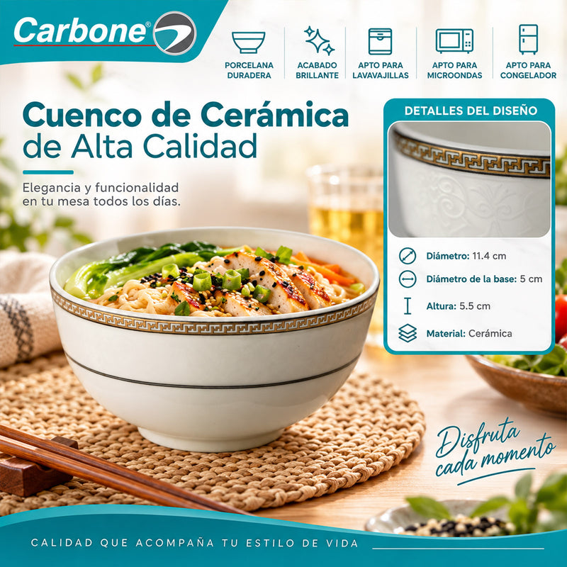 Bowl de 4.5" (11.4cm). Tazón para Sopas, Cereales, Postres, Salsas y Acompañamientos.