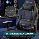 Silla Gamer Ergonómica Reclinable con Soporte Lumbar y Cervical. Capacidad 120Kg. Silla de Oficina y Gaming. Color Gris Oscuro.