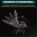 Silla Gamer Ergonómica Reclinable con Soporte Lumbar y Cervical. Capacidad 120Kg. Silla de Oficina y Gaming. Color Gris Oscuro.