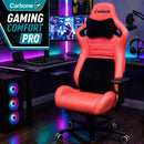 Silla Gamer Ergonómica Reclinable con Soporte Lumbar y Cervical. Capacidad 150Kg. Silla de Oficina y Gaming. Color rojo y negro.