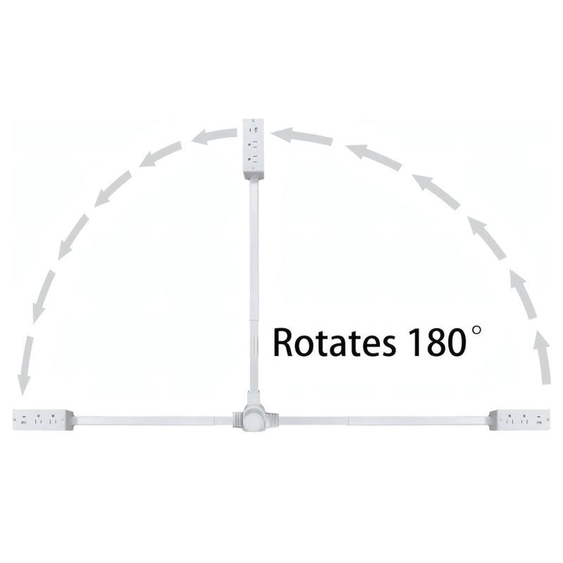 Enchufe regleta extensible de 43 a 68 cm. Con puerto USB y Tipo-C.