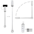 Enchufe regleta extensible de 43 a 68 cm. Con puerto USB y Tipo-C.