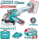 Flexible Esmeriladora Inalámbrica 4-1/2" 20V 1000W. Incluye Discos, Batería, Cargador Y Estuche. Esmeril Angular.