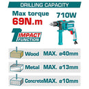 Drill Taladro Inalámbrico 1/2” 42V Función de Impacto. Motor sin escobillas. 69Nm. Incluye Batería y Cargador.