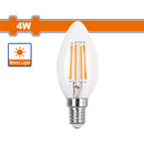 Bombillo Filamento LED 4W 2700K 100~240V/50-60Hz. Luz Cálida. 15000 Horas. 470 Lumens. Base E14.