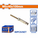 Tacos de anclaje expansible 6x40x100mm Galvanizado Zincado 80 pzas